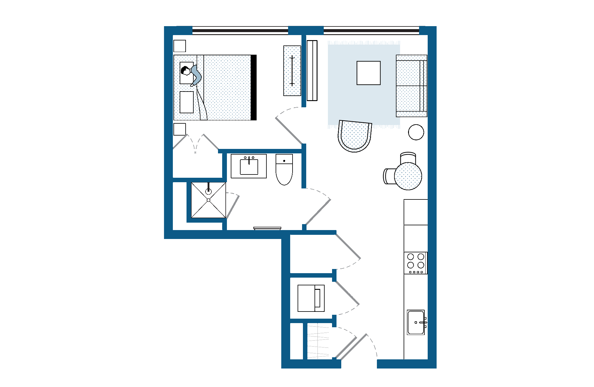 One Bedroom Premier View Queen | 523 - 648 Sq. Ft.