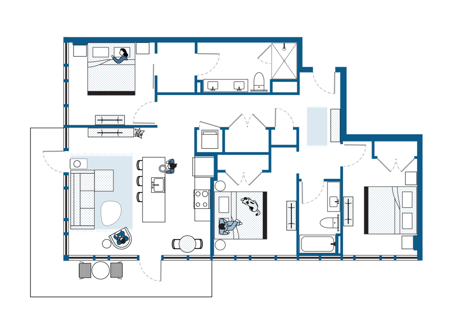 Three Bedroom Floorplan