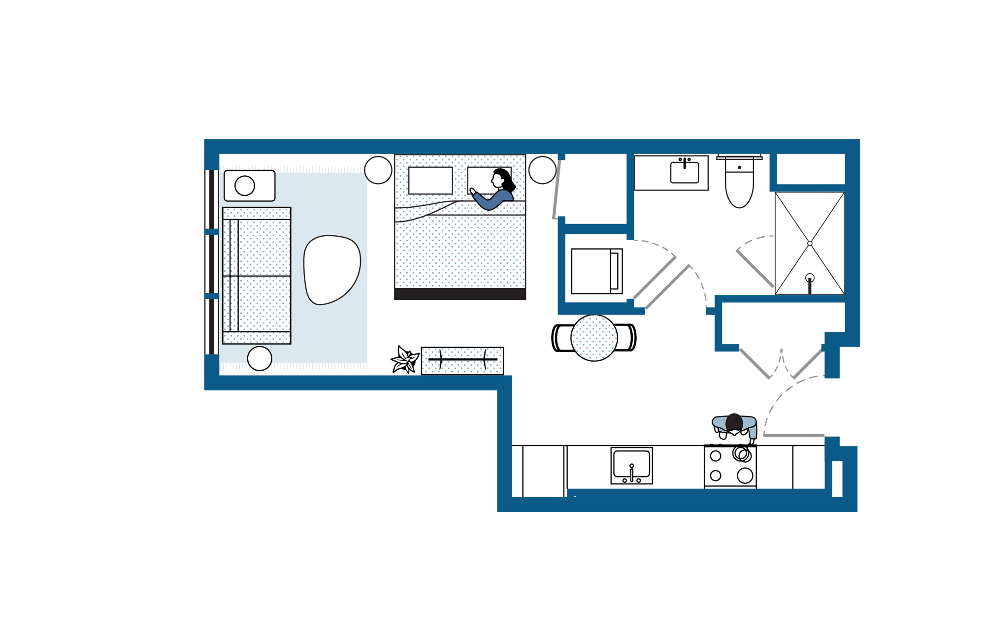 Furnished Studio Floor Plan