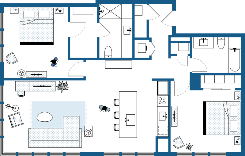 Two Bedroom Floor Plan