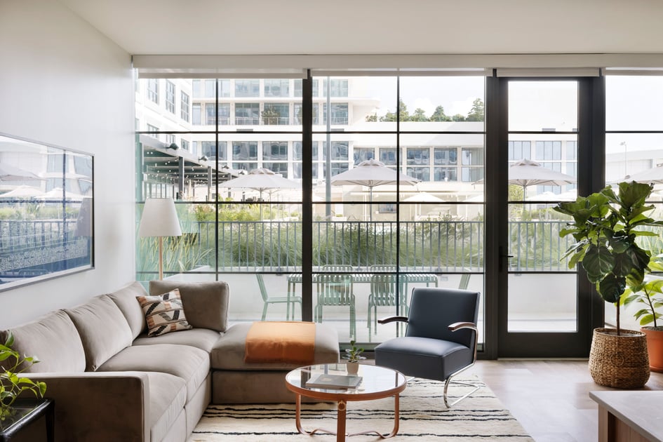 Living room with balcony