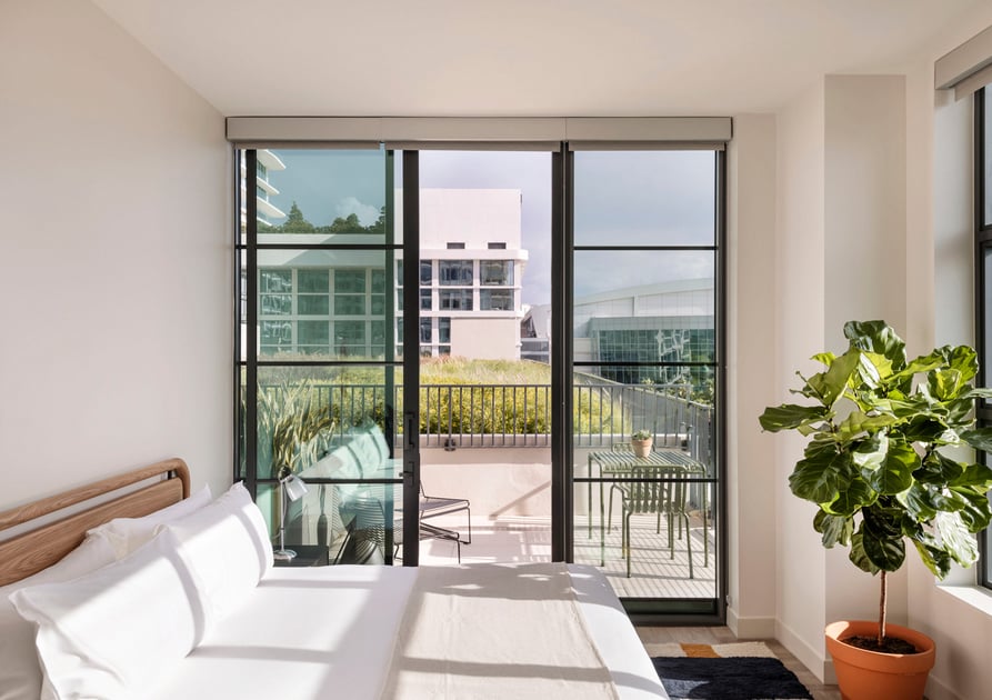 Bedroom with balcony