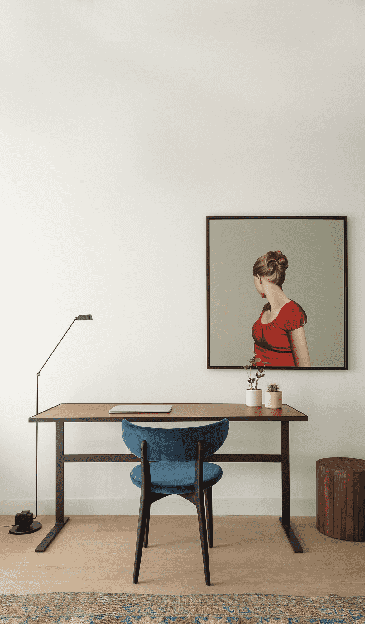 Desk with lamp