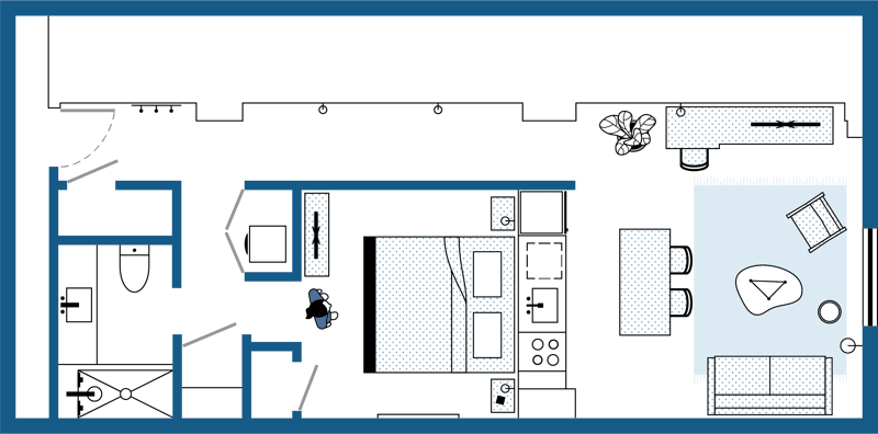 One Bedroom Floor Plan