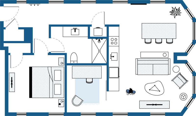 One Bedroom Den Floor Plan