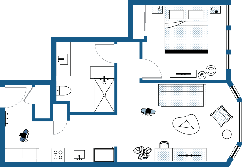One Bedroom Floor Plan One Bedroom Floor Plan