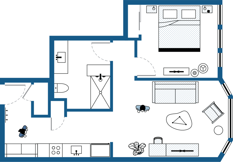 One Bedroom Floor Plan