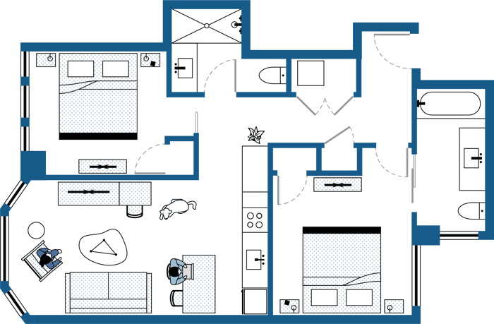 Two Bedroom Floor Plan